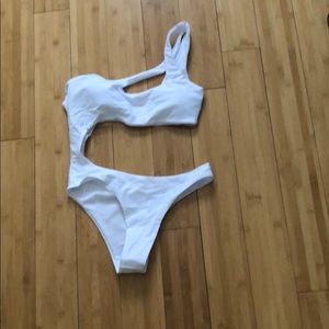 White one shoulder swimsuit